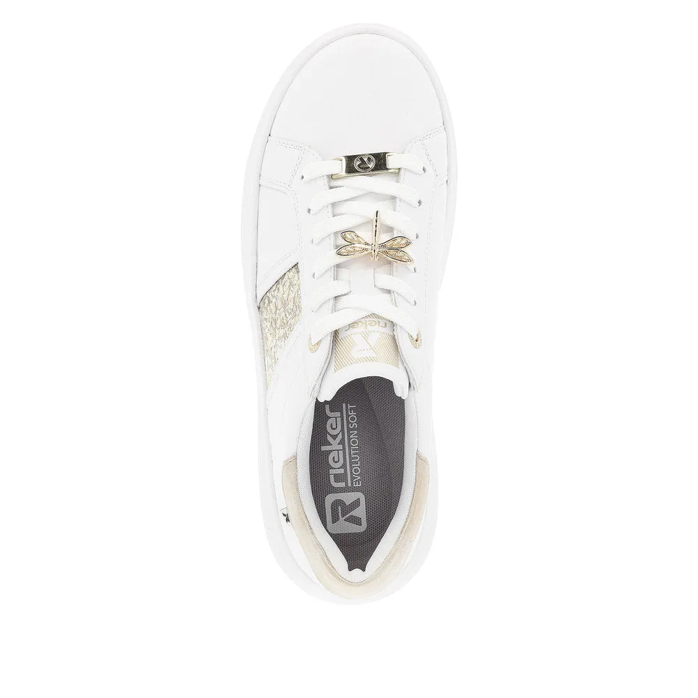 Rieker W1202-82 White/Gold