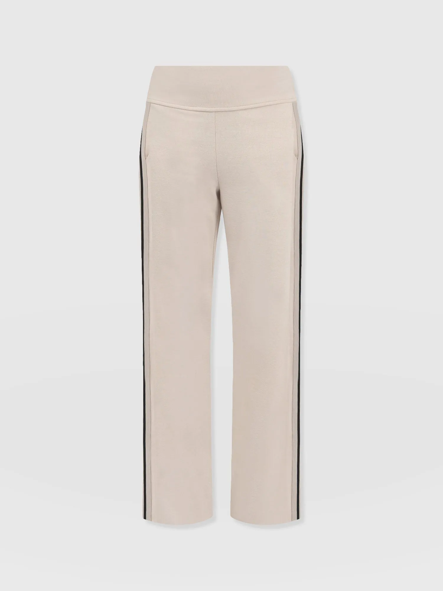 Runway Pant - Light Beige - Gold Lurex Stripe