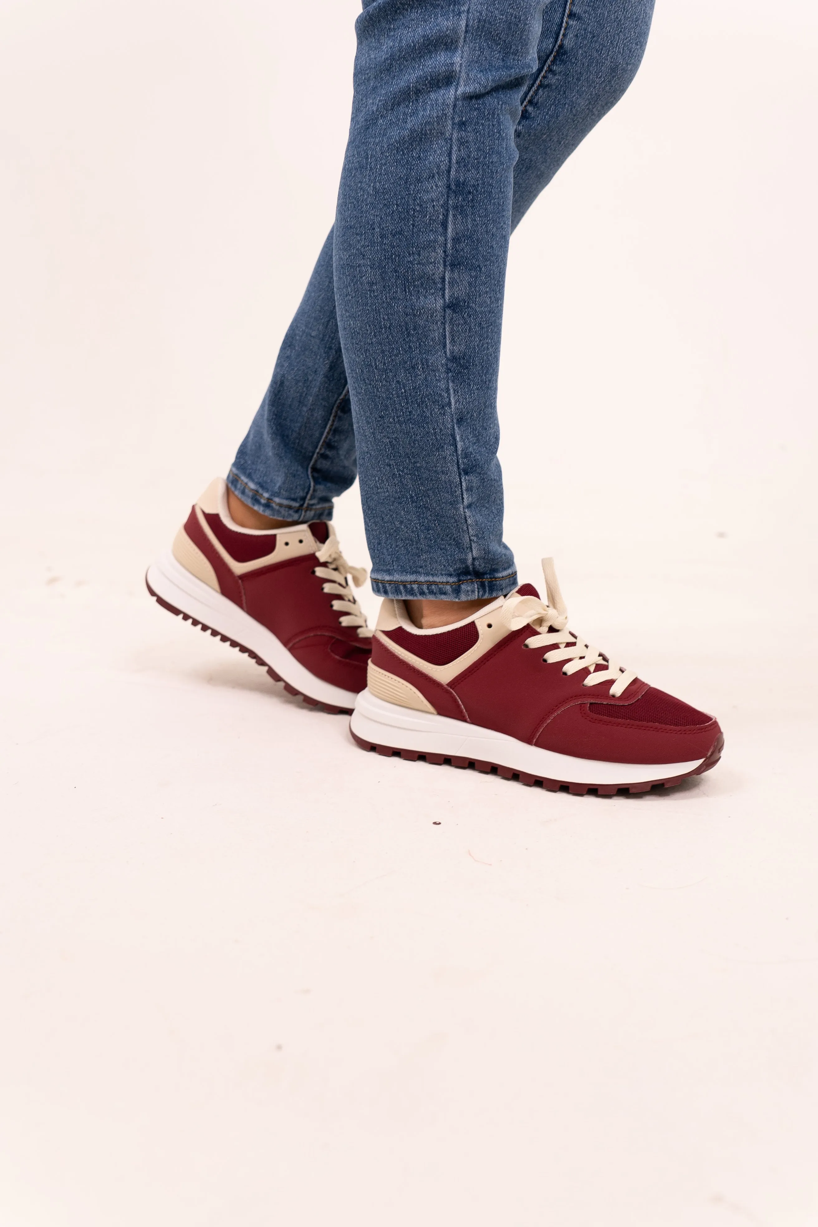 Sadie Chunky Trainers In Wine