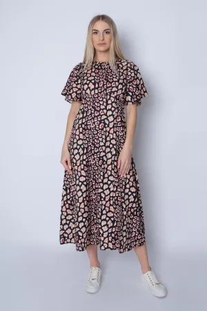 Short Sleeve Animal Print Dress