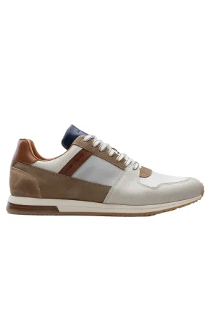 Slow Classic Leather/Suede Trainers - Off-White/Camel