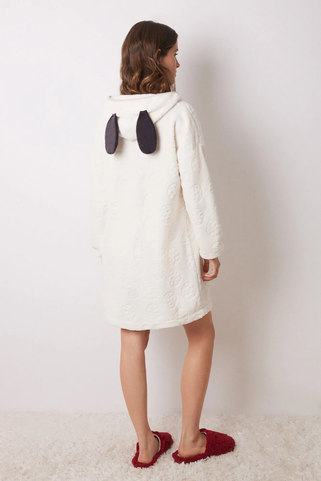 Snoopy fleece short nightgown