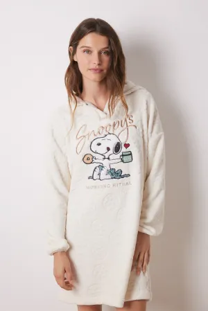 Snoopy fleece short nightgown