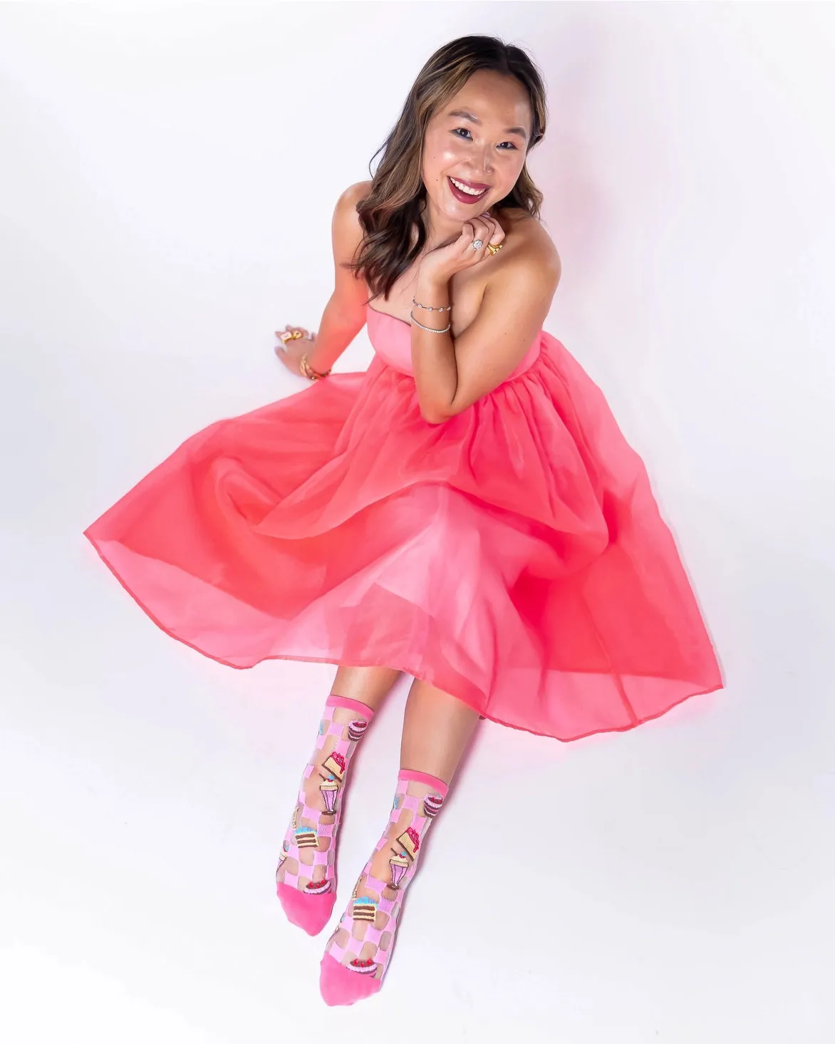 Sock Candy Retro Sweets Sheer Crew Sock