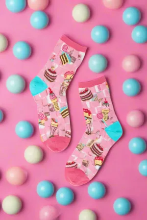 Sock Candy Retro Sweets Sheer Crew Sock