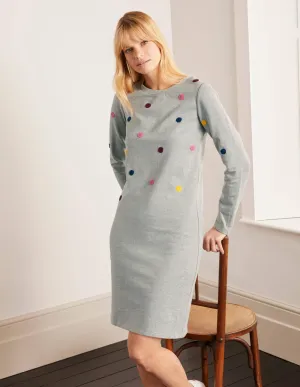 Sweatshirt Dress-Grey Marl, Boucle Spot
