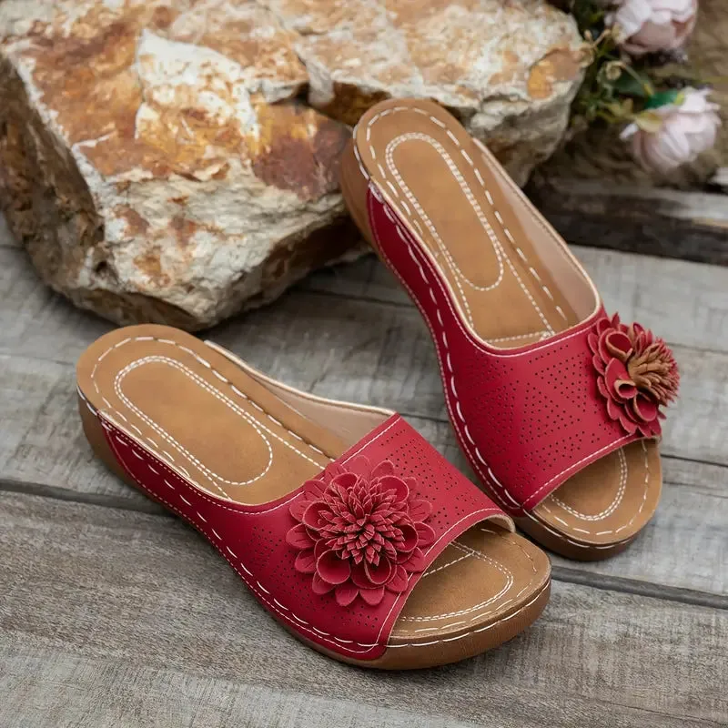 Sylis | Women'S Floral Open Toe Slides