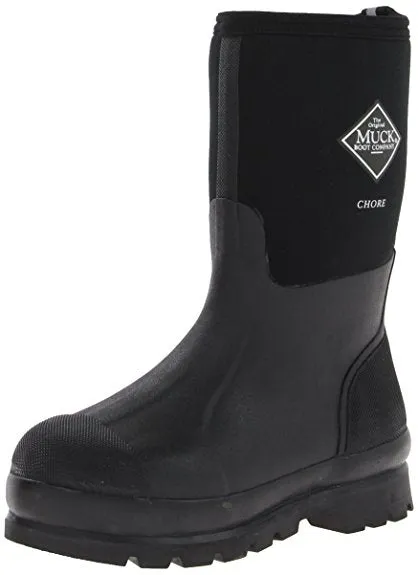 The Original MuckBoots Adult Chore Mid Boot Black Waterproof Snow Muck Boots (Men's 9 M/Women's 10 M)