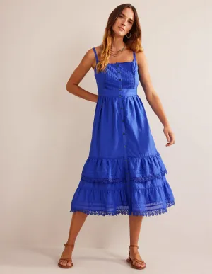 Tiered Trim Midi Dress-Island Sapphire