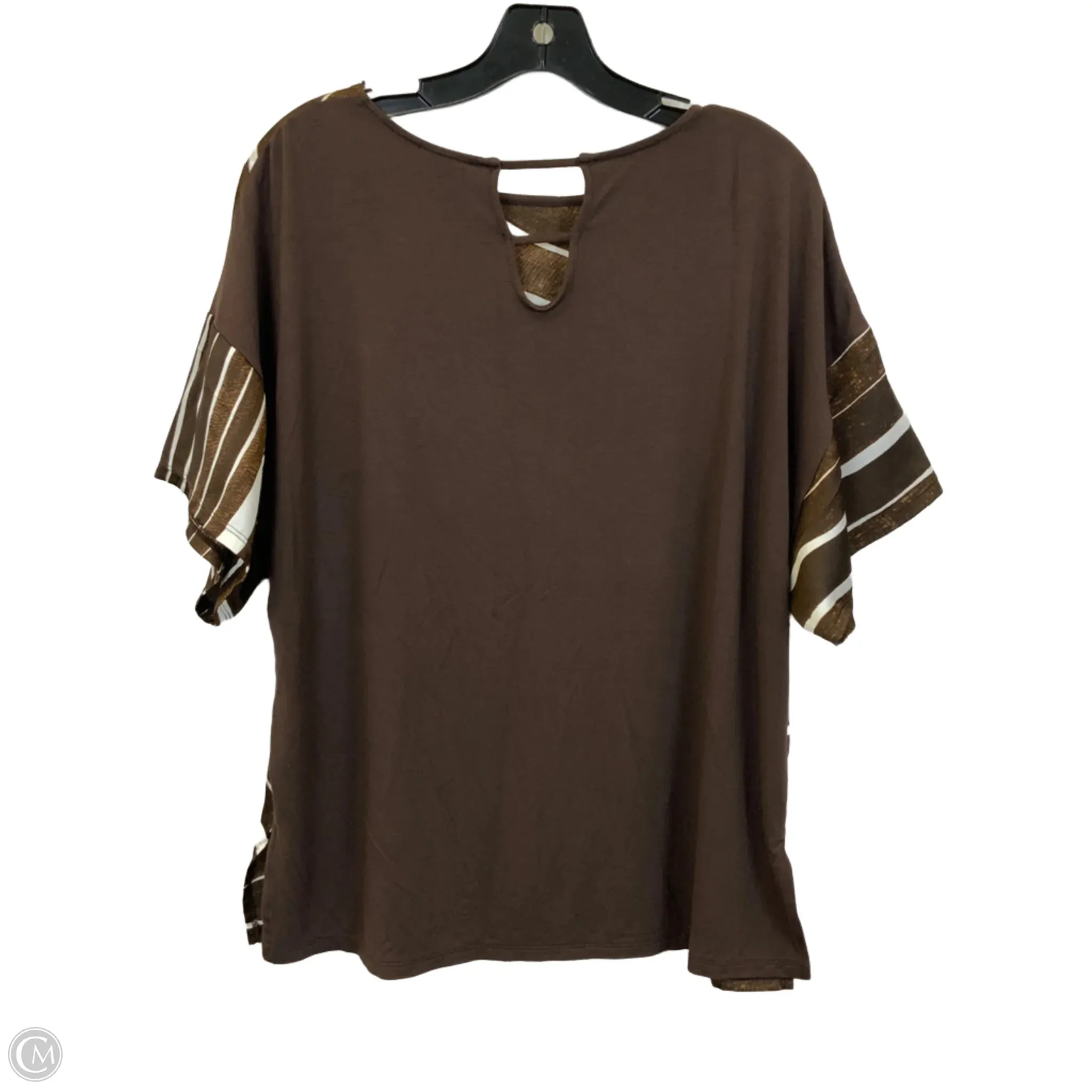 Top Short Sleeve By Chicos In Brown, Size: M
