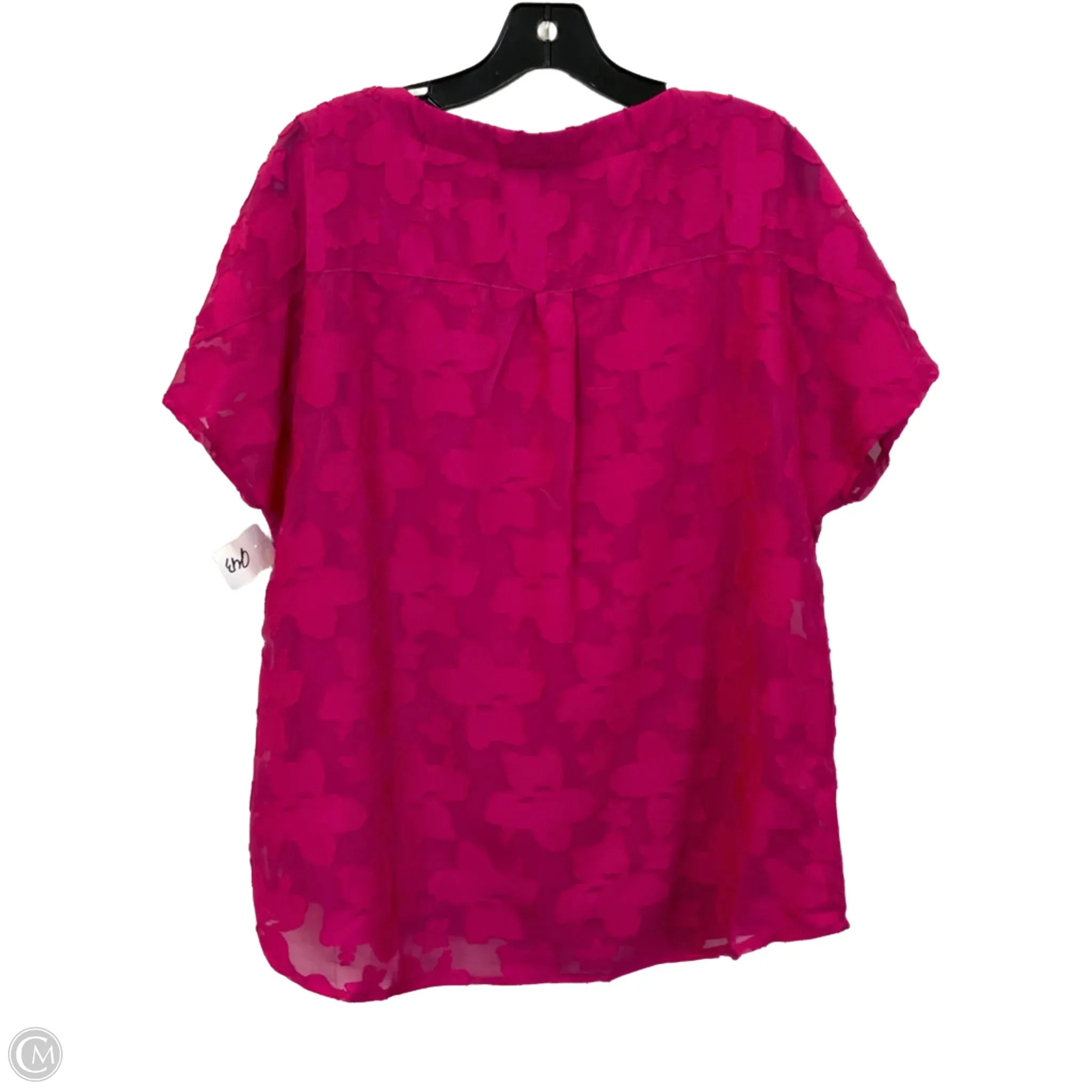 Top Short Sleeve By Investments In Pink, Size: Xl