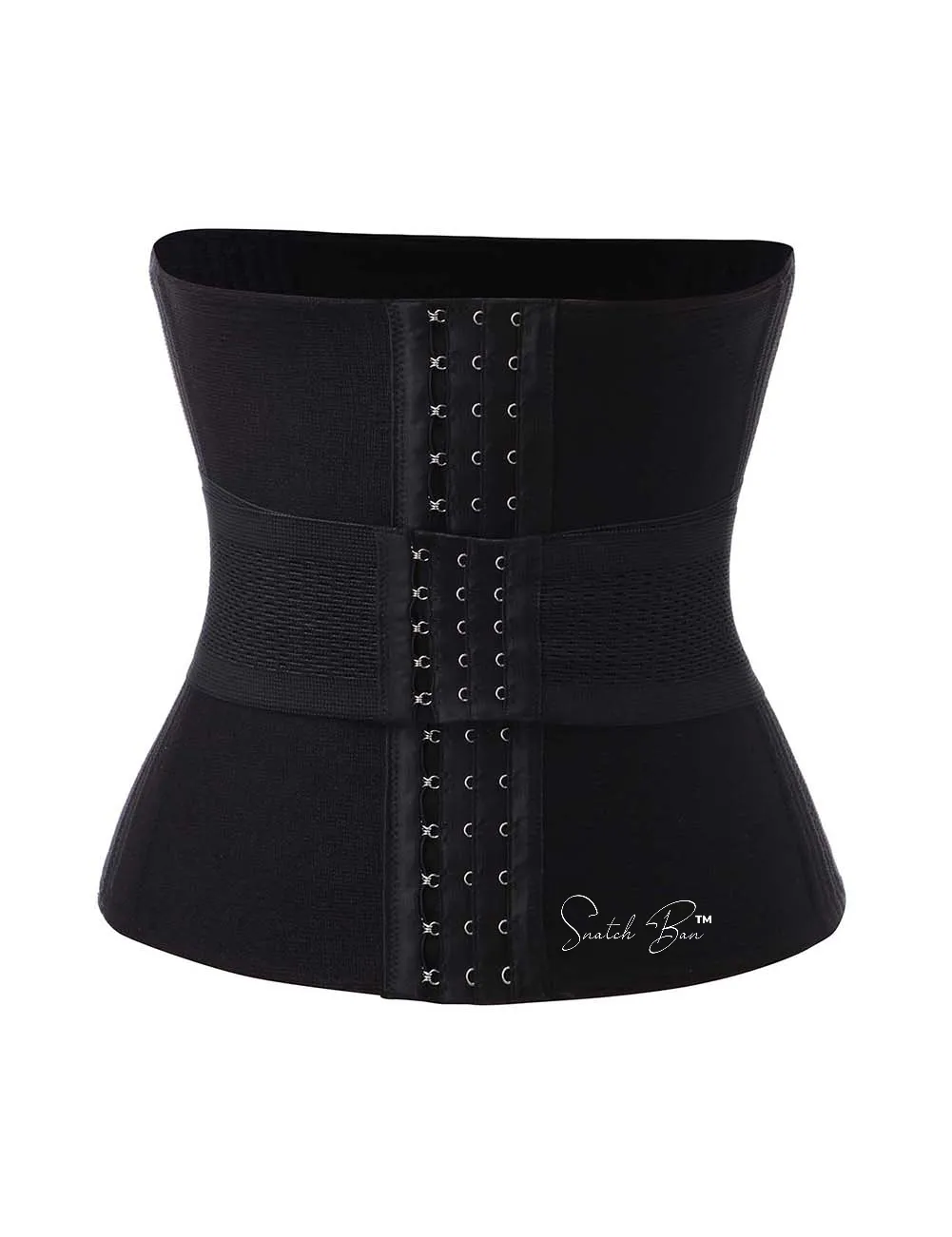 Ultra Black Plus Size 16 Steel Boned Waist Trainer Bandage High-Compression