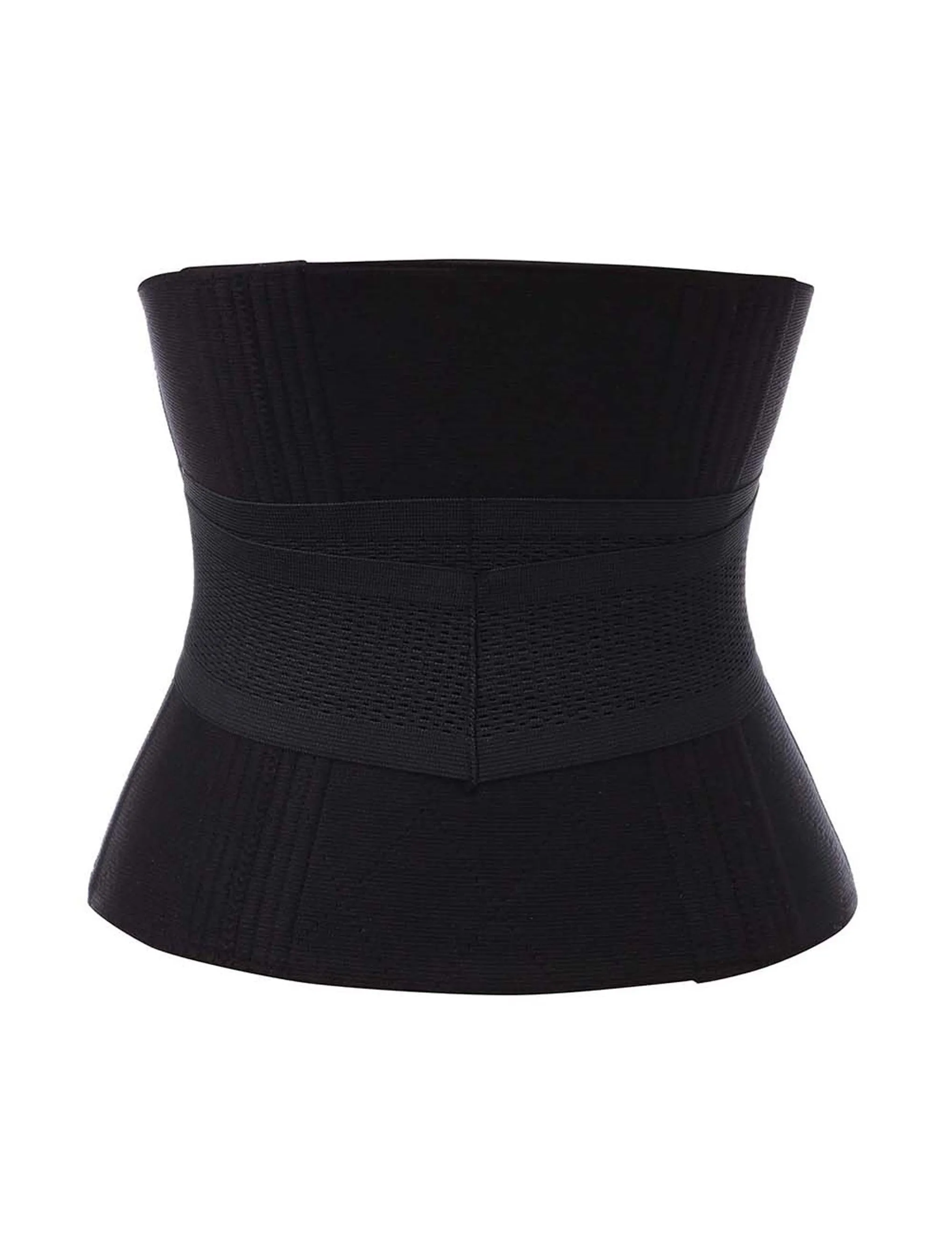 Ultra Black Plus Size 16 Steel Boned Waist Trainer Bandage High-Compression