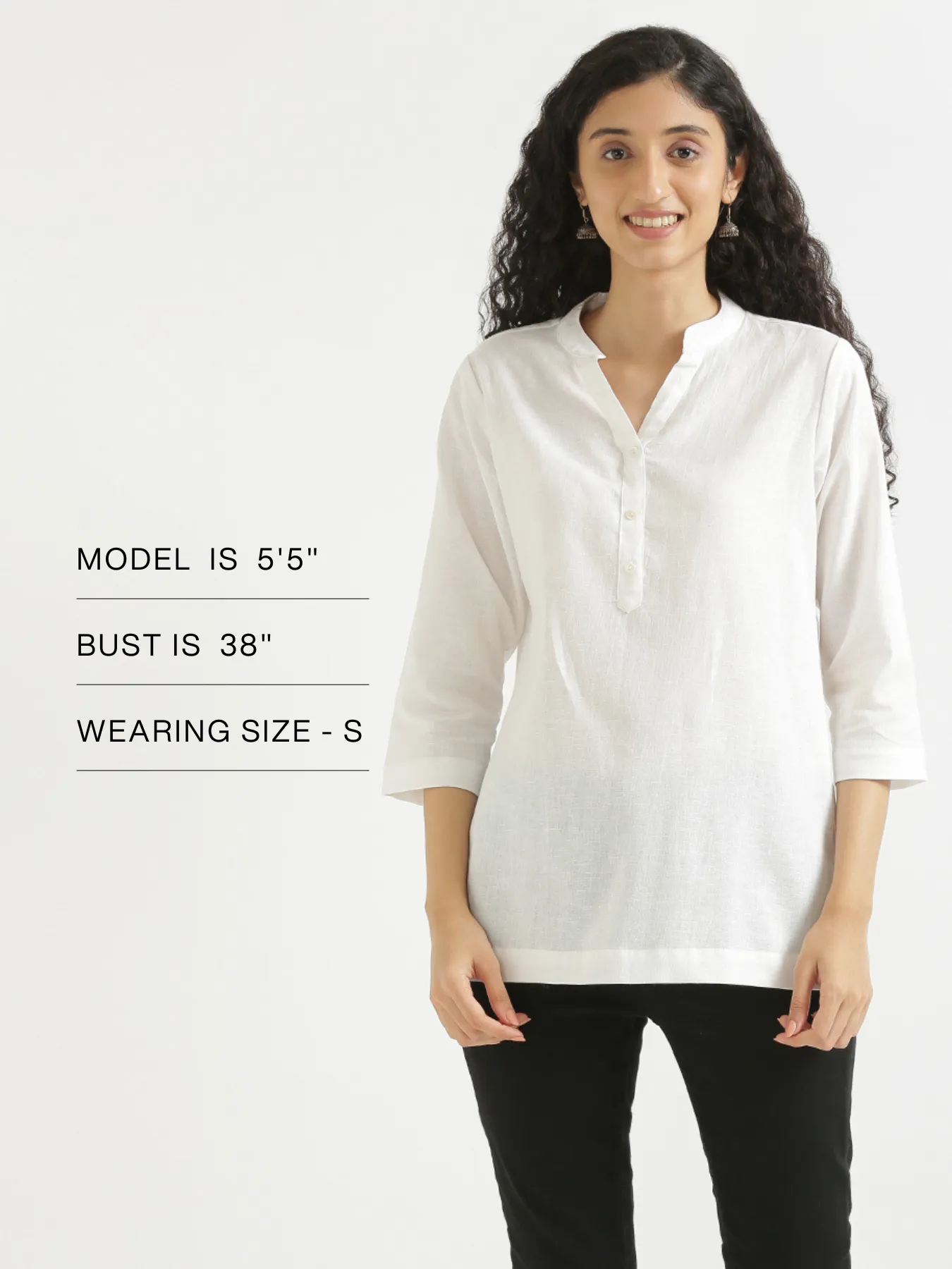 White Airy Linen Short Kurta