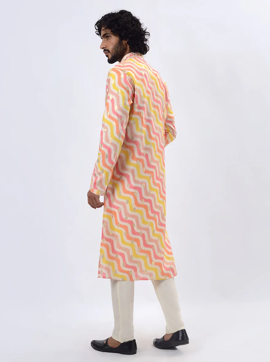 White & Pink Kurta Pajama | Azania