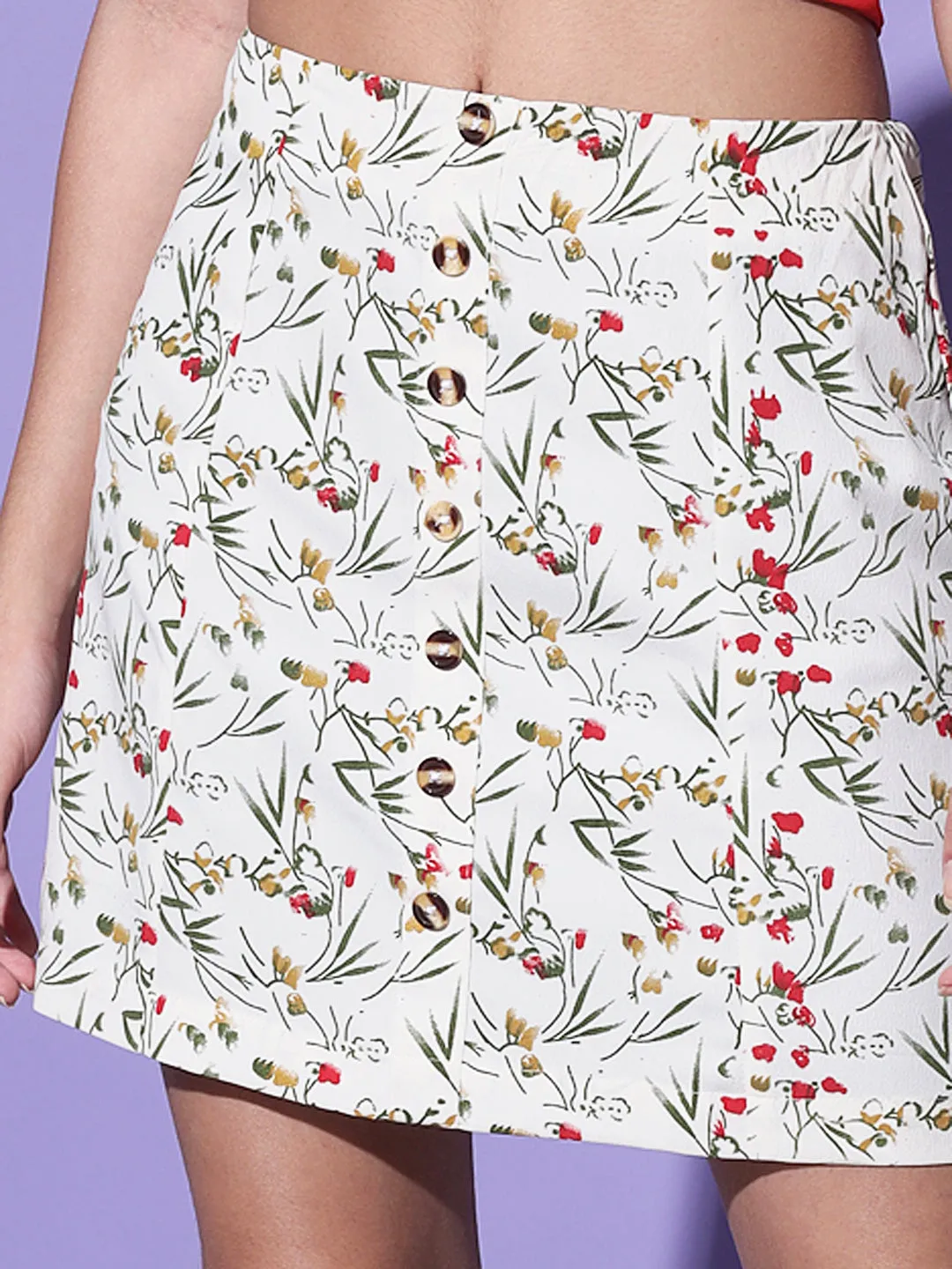 White Printed skirt