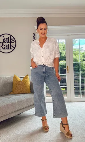 WIDE LEG CROPPED JEANS