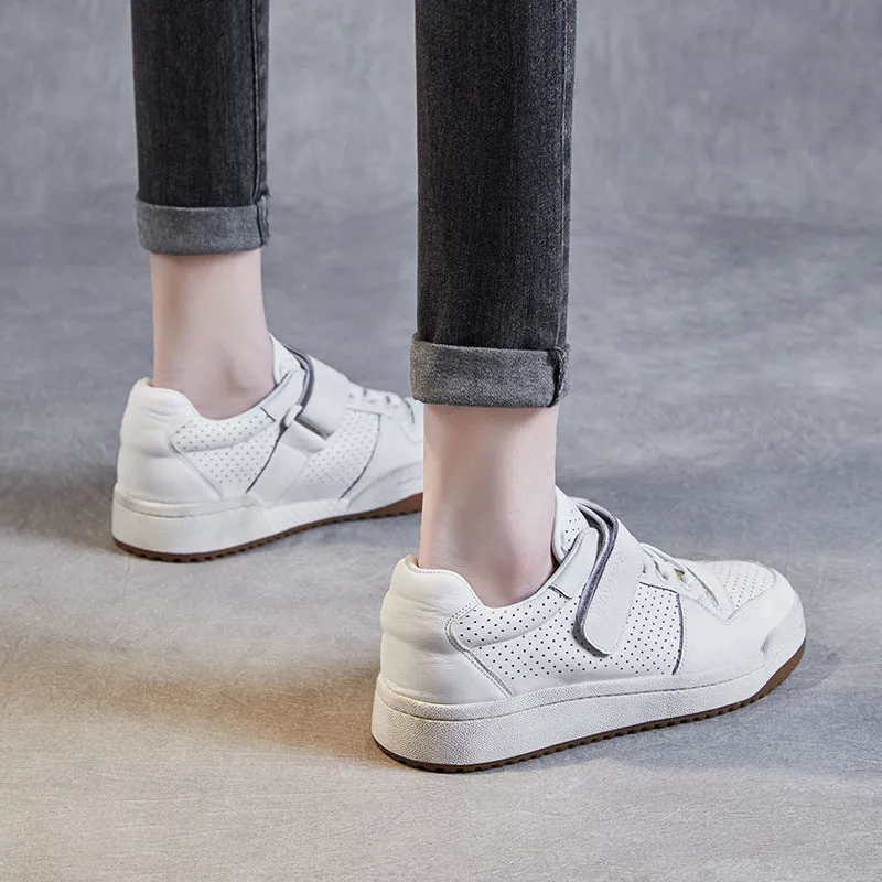 Women Minimalist Breathable Leather Flat Casual Shoes