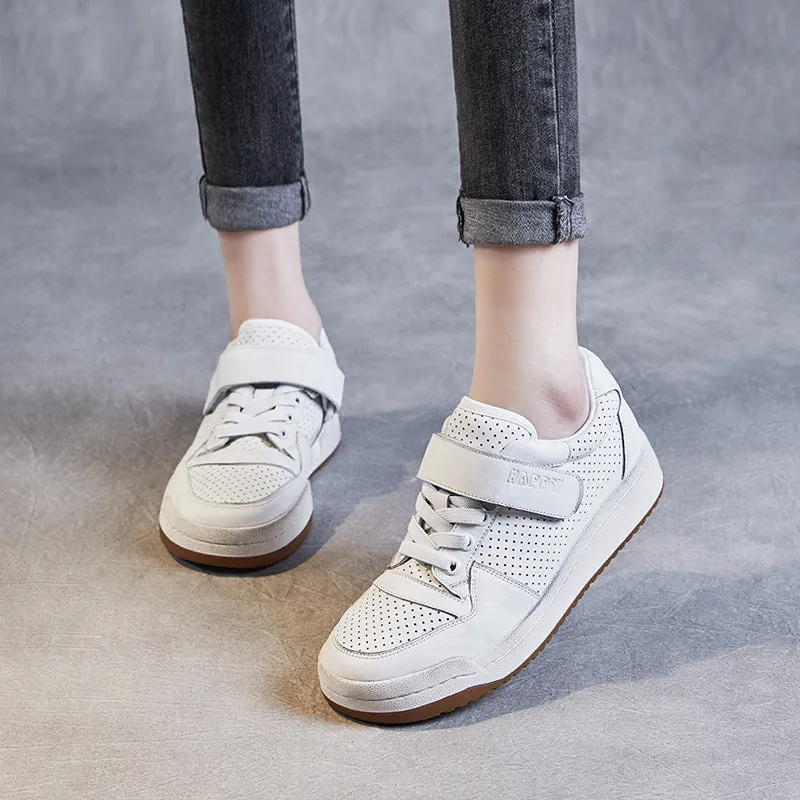 Women Minimalist Breathable Leather Flat Casual Shoes