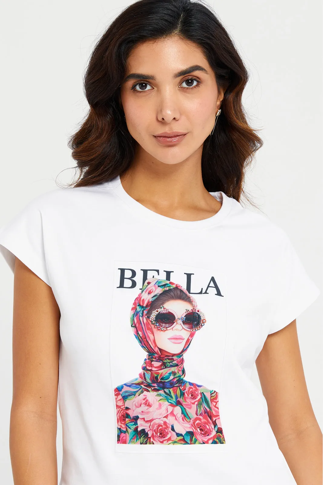 Women White Printed T-Shirt