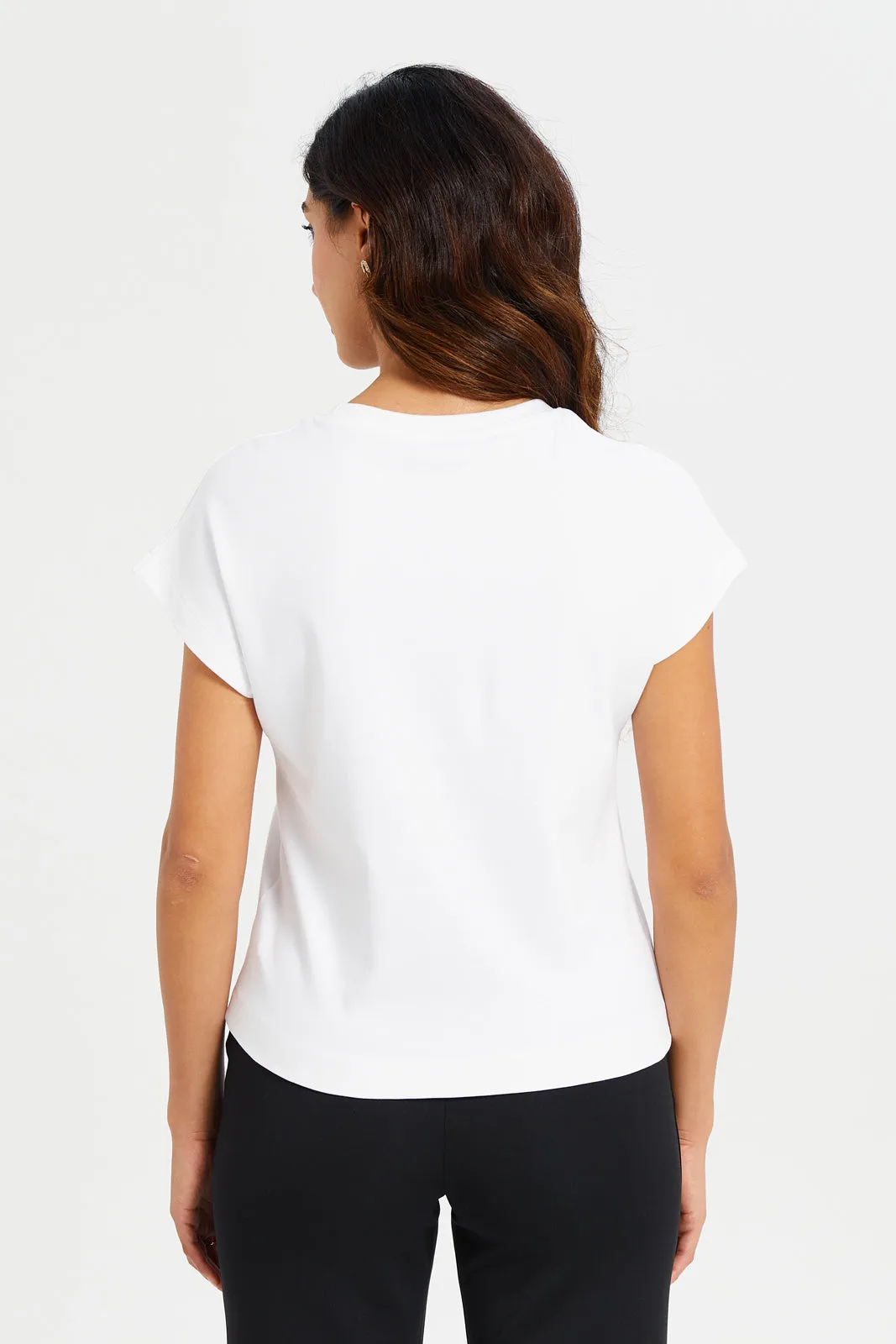 Women White Printed T-Shirt