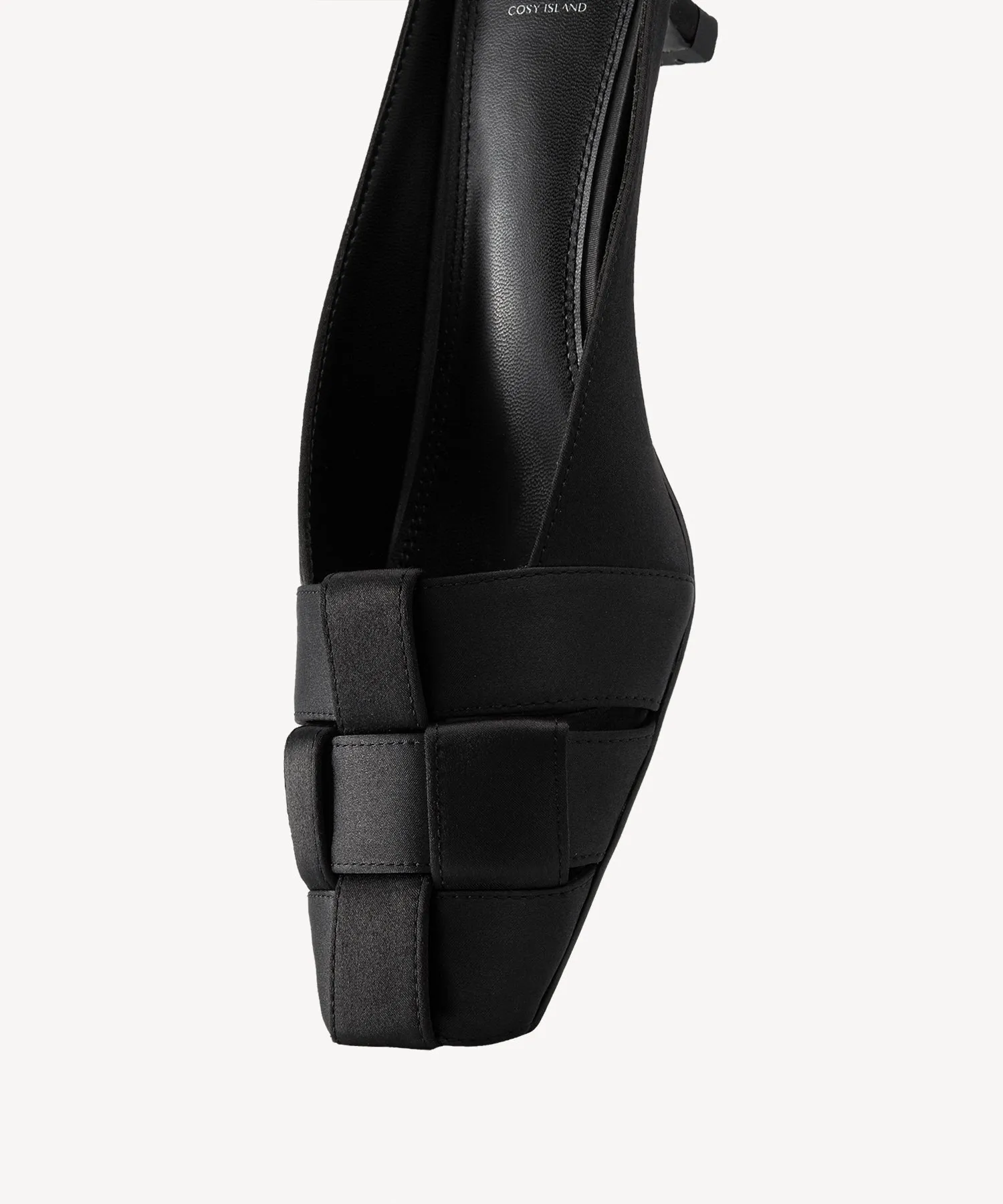 Woven Peep Toe Kitten Heeled Pumps