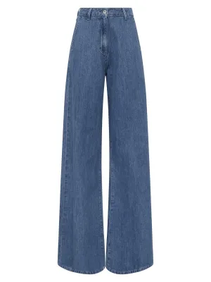 ZUZI LINEN BLEND DENIM WIDE LEGS